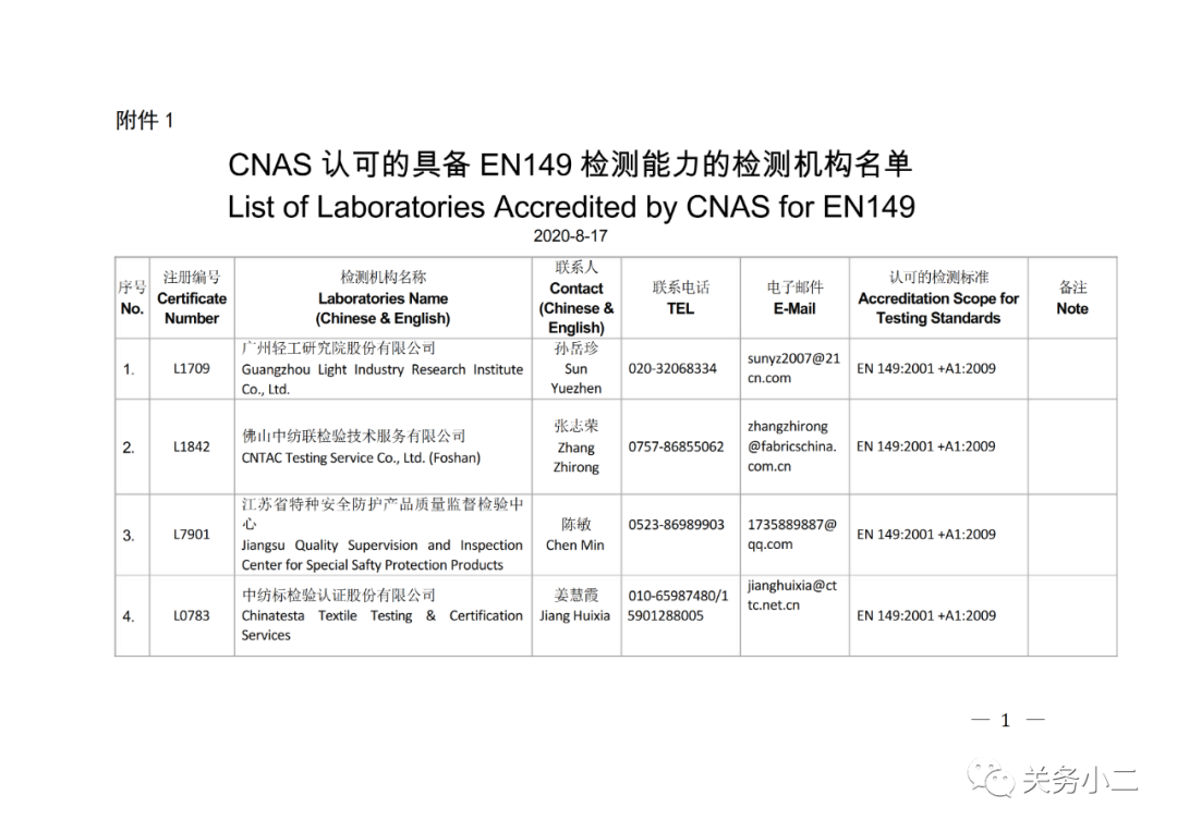 國內(nèi)具備歐盟CE認(rèn)證機(jī)構(gòu)名單及EN149/14683檢測機(jī)構(gòu)名單 國內(nèi)具備歐盟CE認(rèn)證機(jī)構(gòu)名單及EN149/14683檢測機(jī)構(gòu)名單